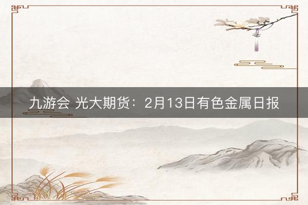九游会 光大期货：2月13日有色金属日报