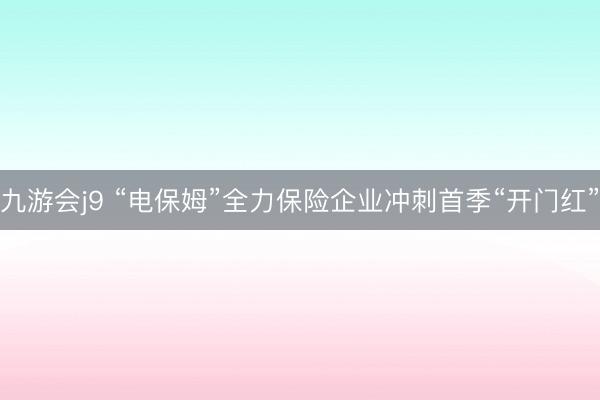 九游会j9 “电保姆”全力保险企业冲刺首季“开门红”