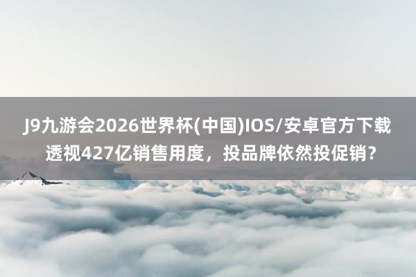 J9九游会2026世界杯(中国)IOS/安卓官方下载 透视427亿销售用度，投品牌依然投促销？