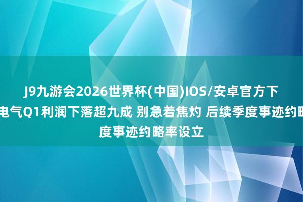 J9九游会2026世界杯(中国)IOS/安卓官方下载 莱克电气Q1利润下落超九成 别急着焦灼 后续季度事迹约略率设立