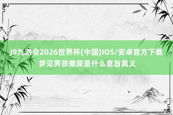 J9九游会2026世界杯(中国)IOS/安卓官方下载 梦见男孩撒尿是什么意旨真义
