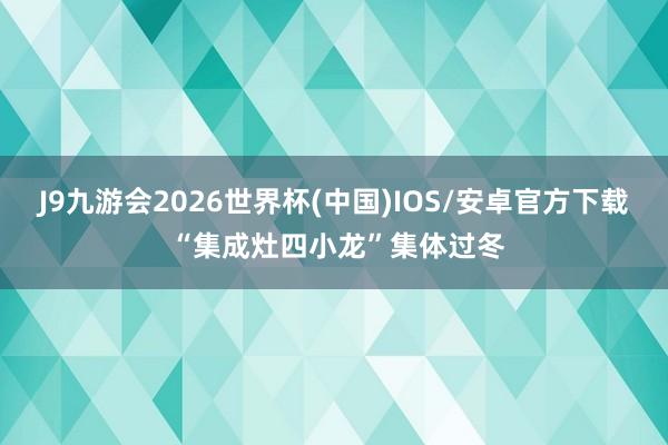 J9九游会2026世界杯(中国)IOS/安卓官方下载 “集成灶四小龙”集体过冬
