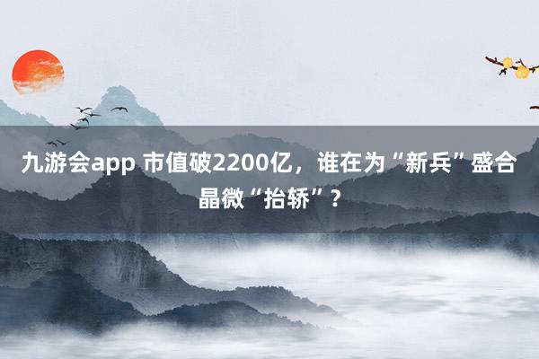 九游会app 市值破2200亿，谁在为“新兵”盛合晶微“抬轿”？