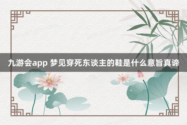 九游会app 梦见穿死东谈主的鞋是什么意旨真谛