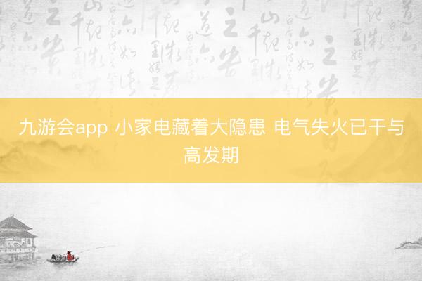 九游会app 小家电藏着大隐患 电气失火已干与高发期