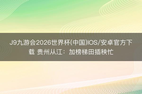 J9九游会2026世界杯(中国)IOS/安卓官方下载 贵州从江：加榜梯田插秧忙