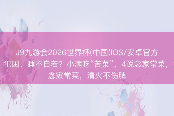 J9九游会2026世界杯(中国)IOS/安卓官方下载 口苦、犯困、睡不自若？小满吃“苦菜”，4说念家常菜，清火不伤脾