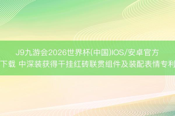 J9九游会2026世界杯(中国)IOS/安卓官方下载 中深装获得干挂红砖联贯组件及装配表情专利