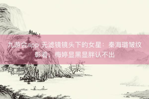 九游会app 无滤镜镜头下的女星：秦海璐皱纹彰着，梅婷显黑显胖认不出